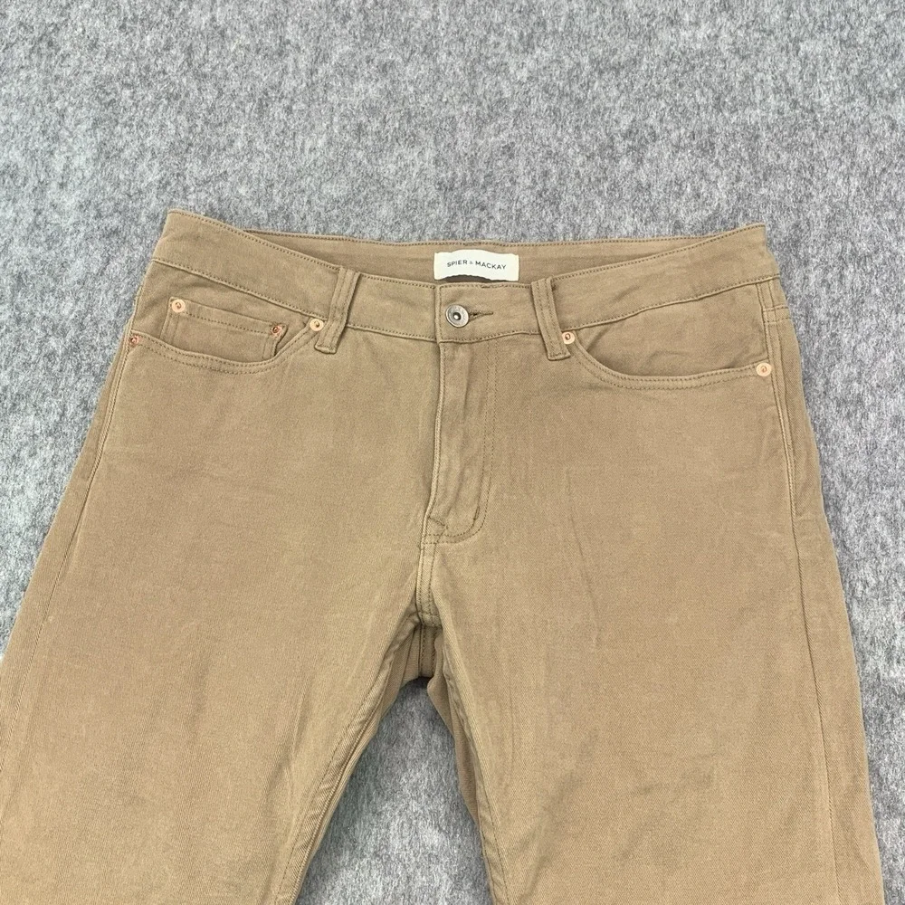 Spier & Mackay Slim Fit Brown Casual Pants Cotton/Spandex - Size 34x29